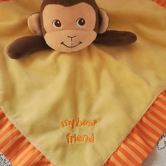 Garanimals Plush Monkey My Best Friend Lovey Baby Security Blanket Orange Yellow - Picture 2 of 6